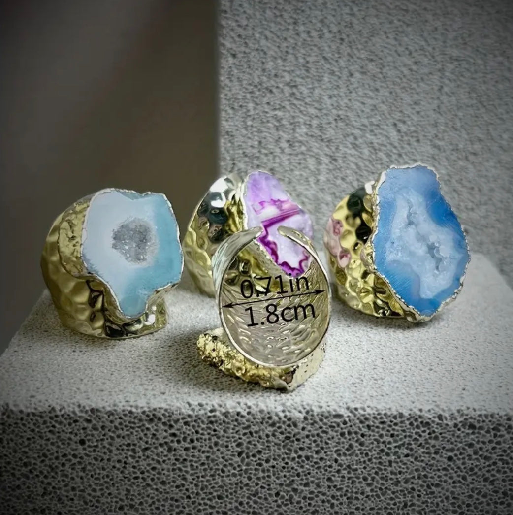 Gilded Aura Quartz Ring