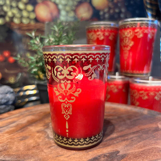 La Fête Rouge – Moroccan Glass Holiday Candle | Sanctuarium