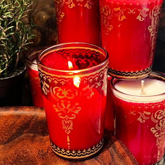 La Fête Rouge – Moroccan Glass Holiday Candle | Sanctuarium