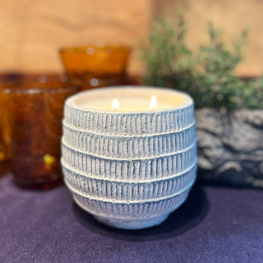 Solstice Ember – Crafted Cement Vessel Candle | Sanctuarium Holiday Collection