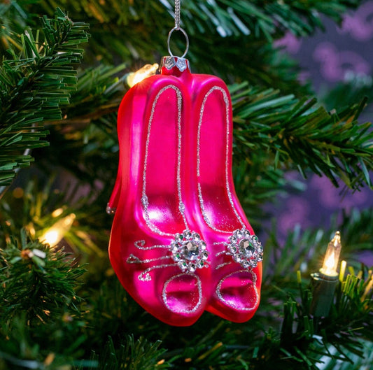 Hot Pink High Heels Glass Ornament
