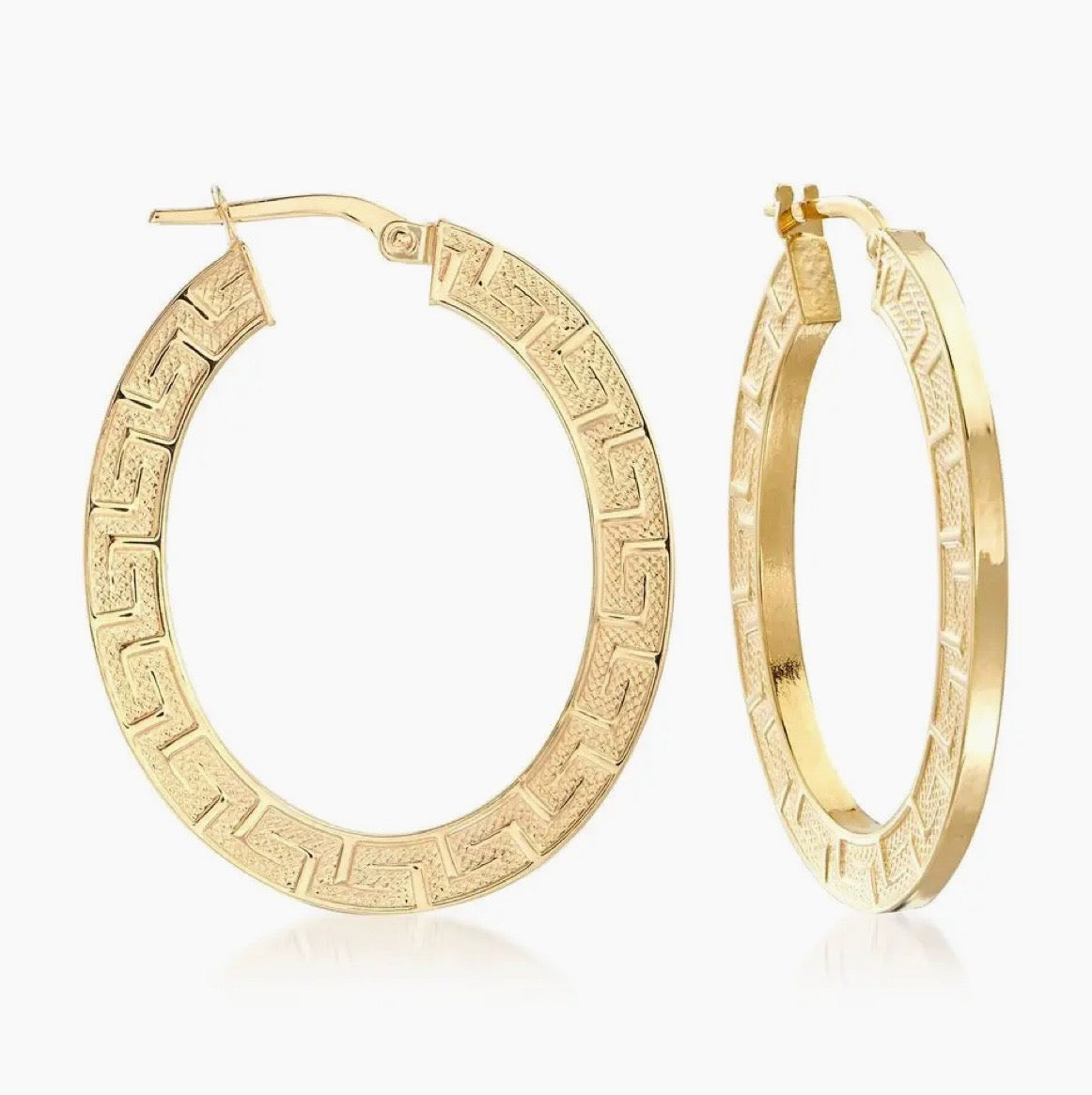 14K Gold Plating Roman Inspired Modern Hoop Earrings