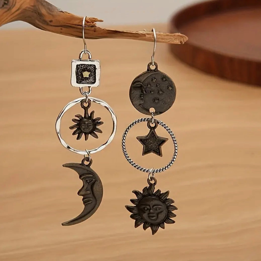 Celestial Cascade Circle Earrings