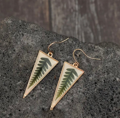 Wild Fern Triangle Earrings