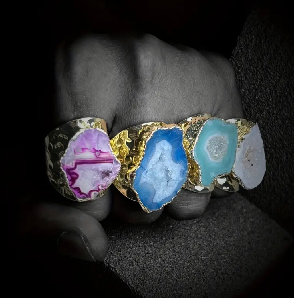 Gilded Aura Quartz Ring