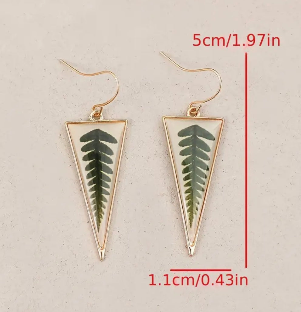 Wild Fern Triangle Earrings