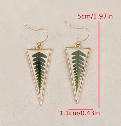 Wild Fern Triangle Earrings