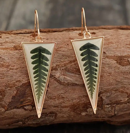 Wild Fern Triangle Earrings