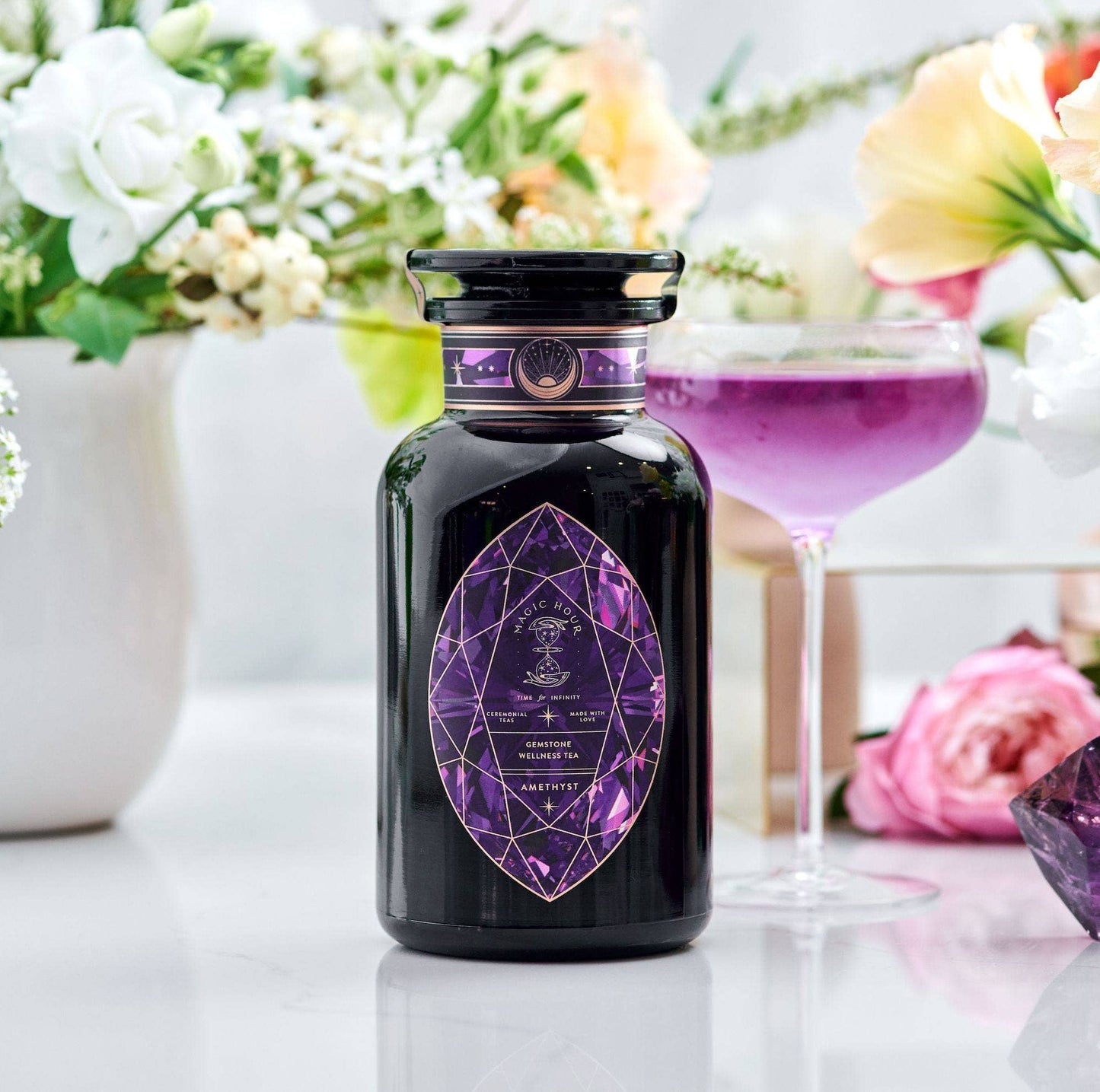 Amethyst Gemstone Wellness Tea: 1oz. Pouch