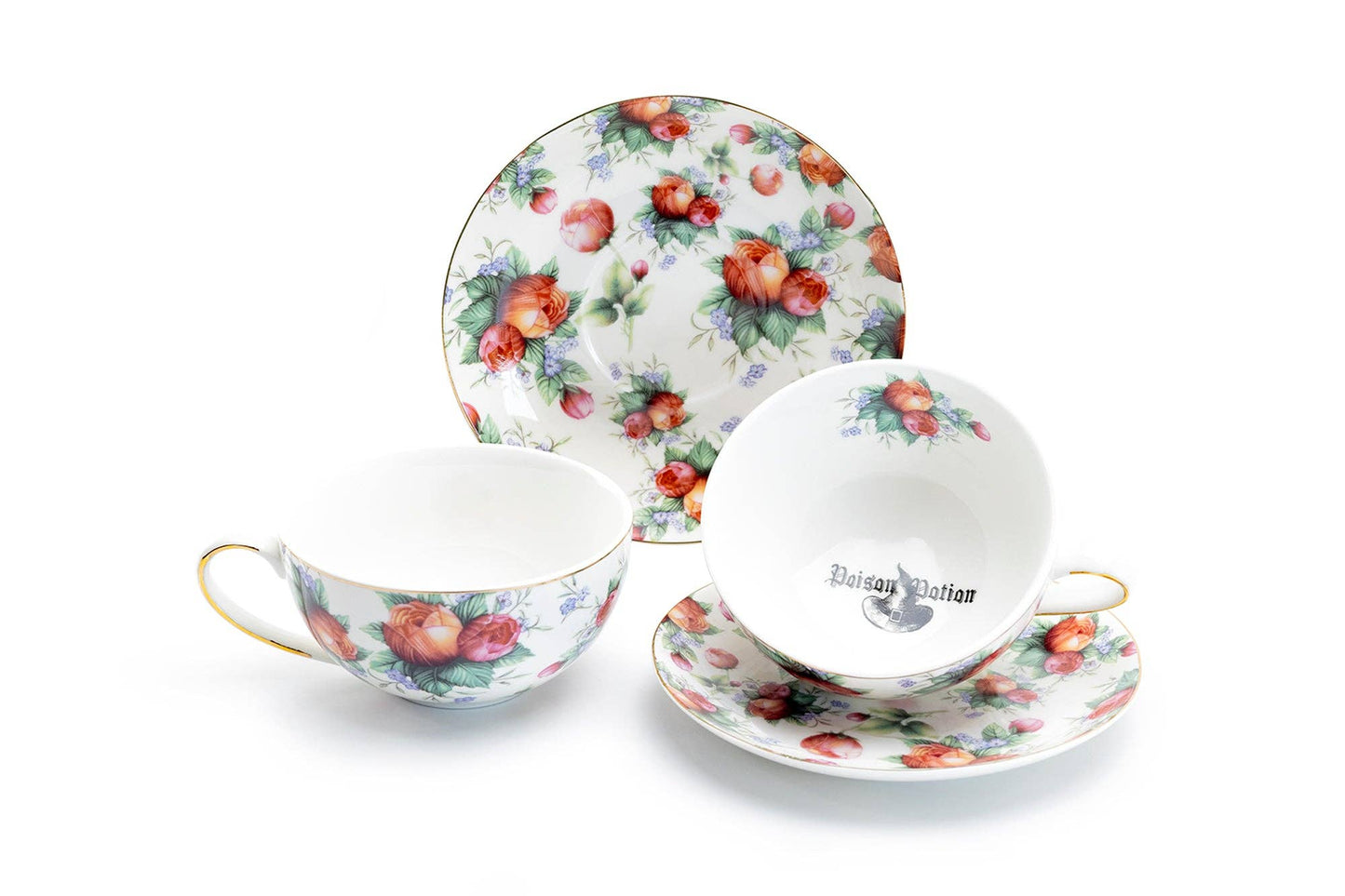 Eye of Newt Floral Tea Cup and Saucer