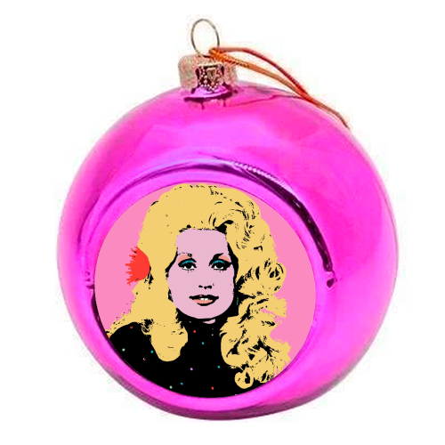 Dolly Parton “Dolly” Christmas Bauble | Hot Pink Non-Breakable Ornament