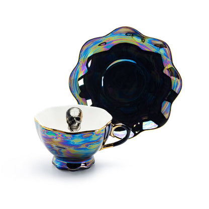Skull Luster Tea Cup & Saucer
