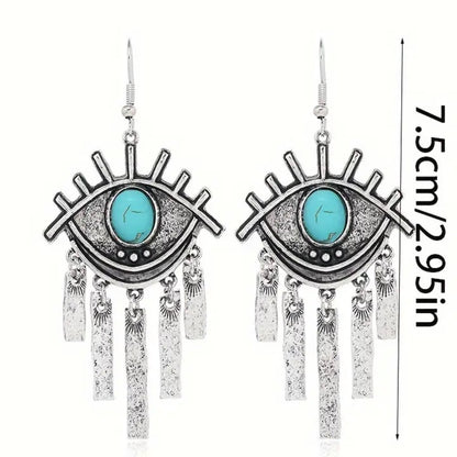 Oval Eye Dangle Earrings