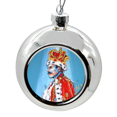 Freddie Mercury “Royal Freddie” Christmas Bauble | Silver Non-Breakable Ornament