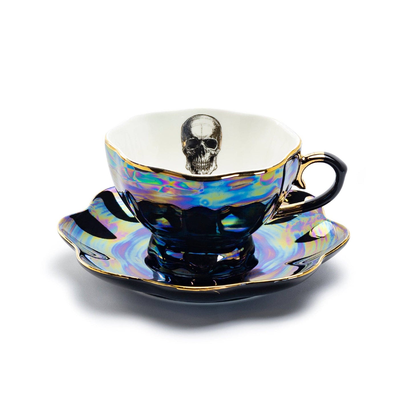 Skull Luster Tea Cup & Saucer