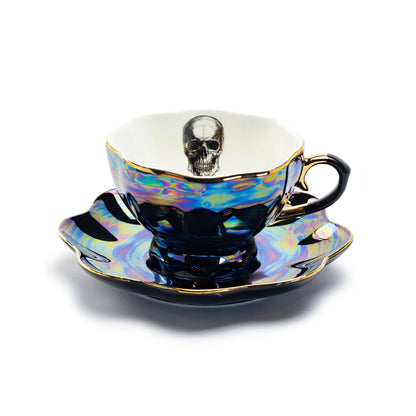 Skull Luster Tea Cup & Saucer