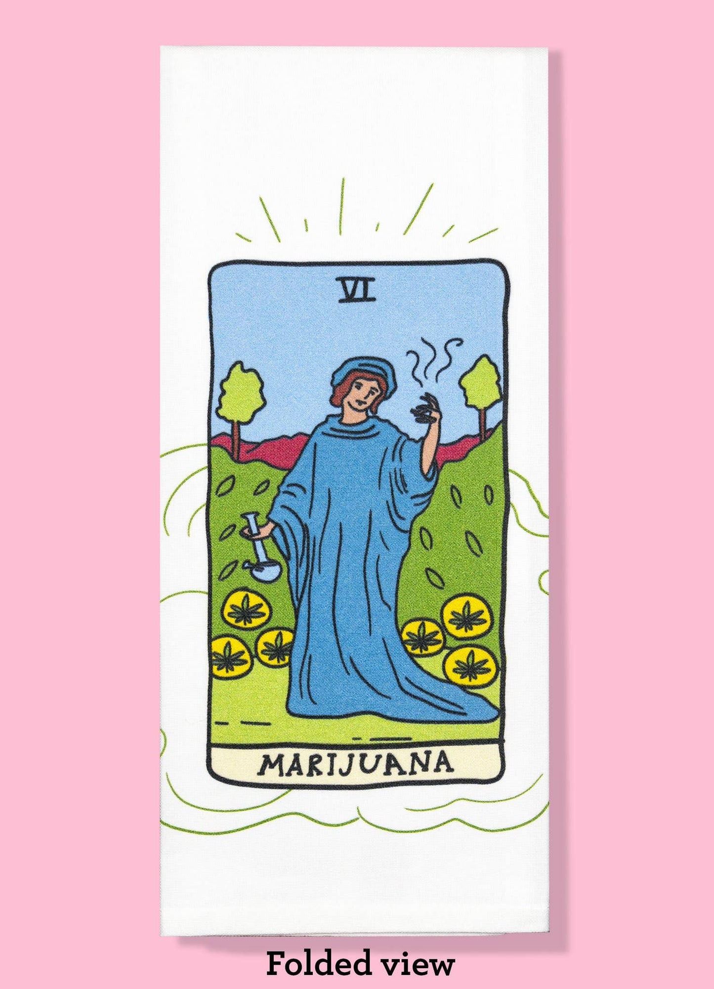 Marijuana Tarot Kitchen Dishtowel
