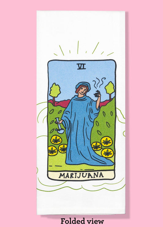Marijuana Tarot Kitchen Dishtowel